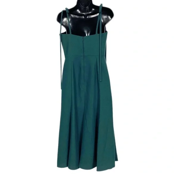 NWTDessy Collection Bustier Crepe Midi Dress w/ Adjustable Bow Straps Size 6